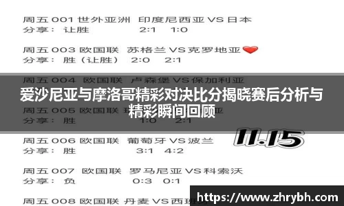 爱沙尼亚与摩洛哥精彩对决比分揭晓赛后分析与精彩瞬间回顾